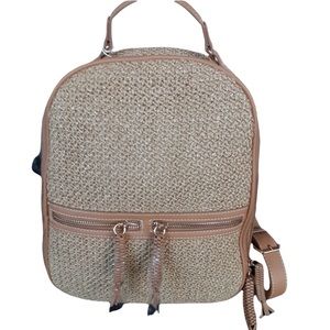 Tommy Bahama Tan & Gold Metallic Backpack NWOT!